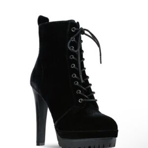 Aldo Aliria Black Velvet Platform Heels